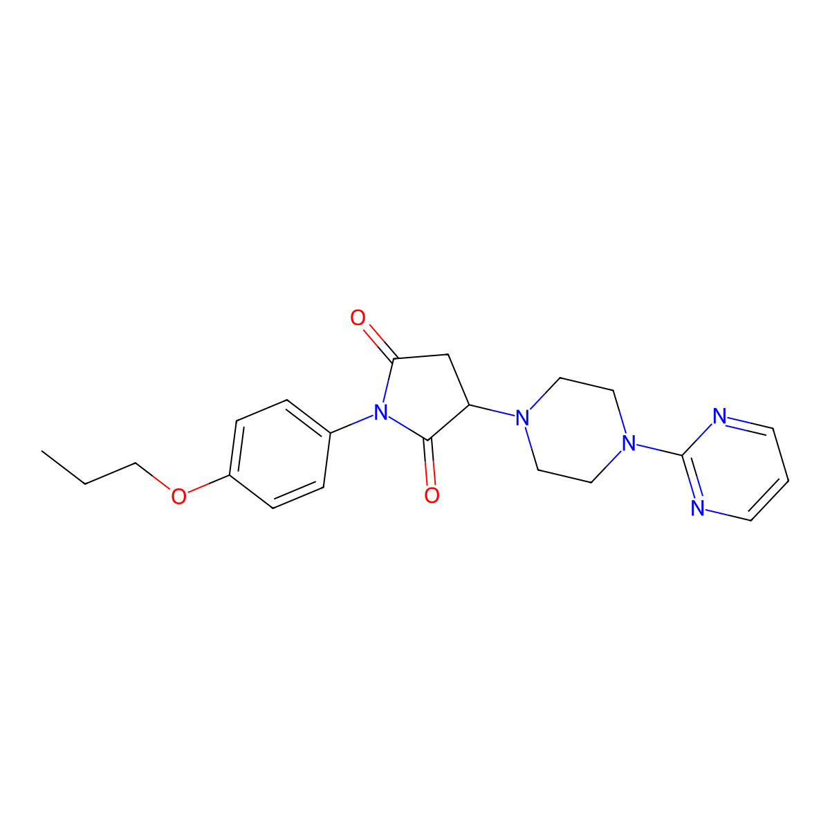 1-(4-Propoxyphenyl)-3-[4-(pyrimidin-2-yl)piperazin-1-yl]pyrrolidine-2,5-dione molecular structure, CAS 311764-31-5