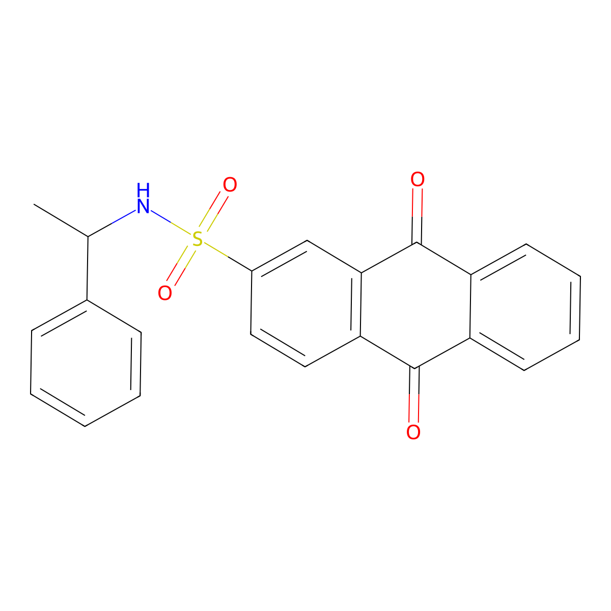9,10-dioxo-N-(1-phenylethyl)-9,10-dihydroanthracene-2-sulfonamide molecular structure, CAS 311764-33-7