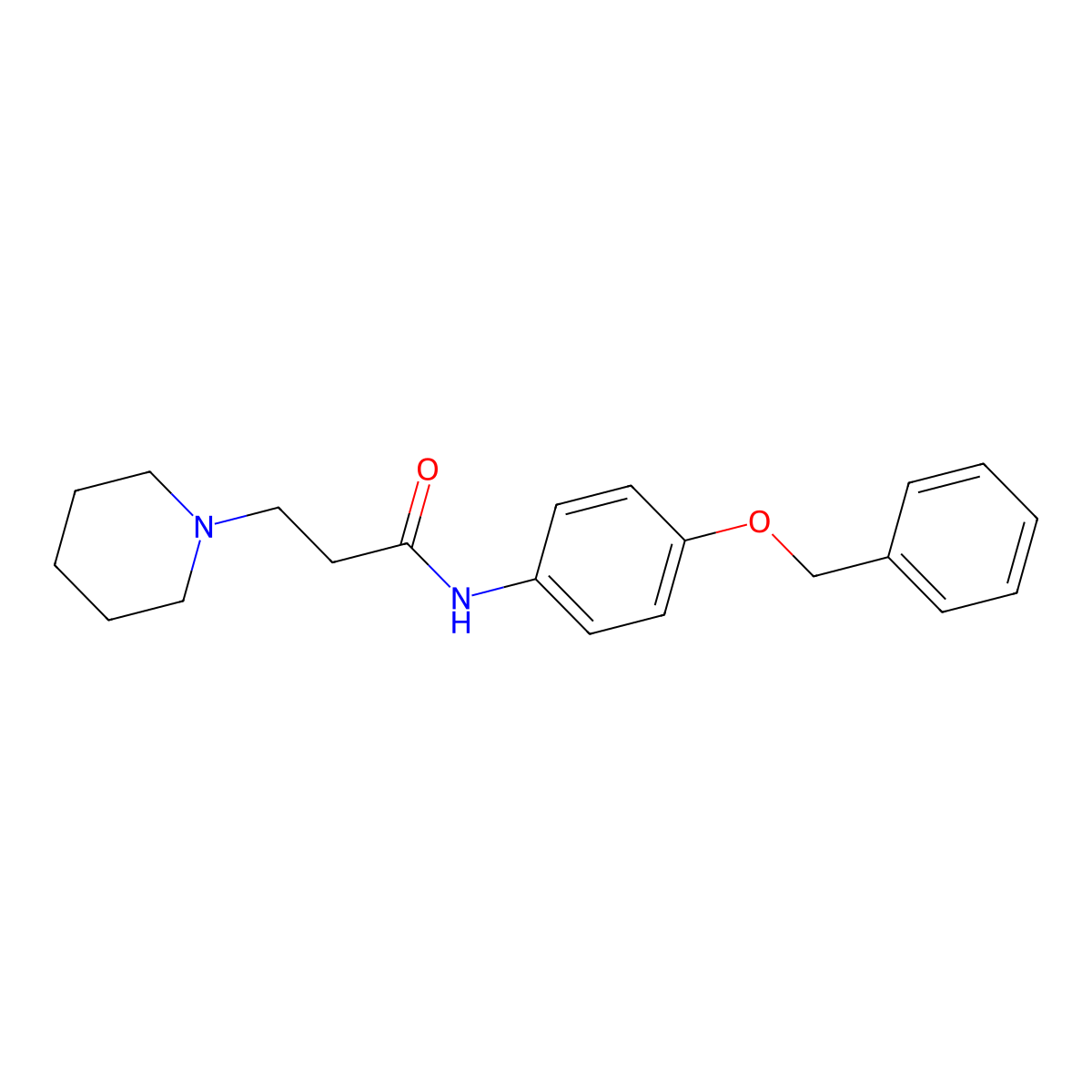 N-(4-phenylmethoxyphenyl)-3-piperidin-1-ylpropanamide molecular structure, CAS 311764-34-8