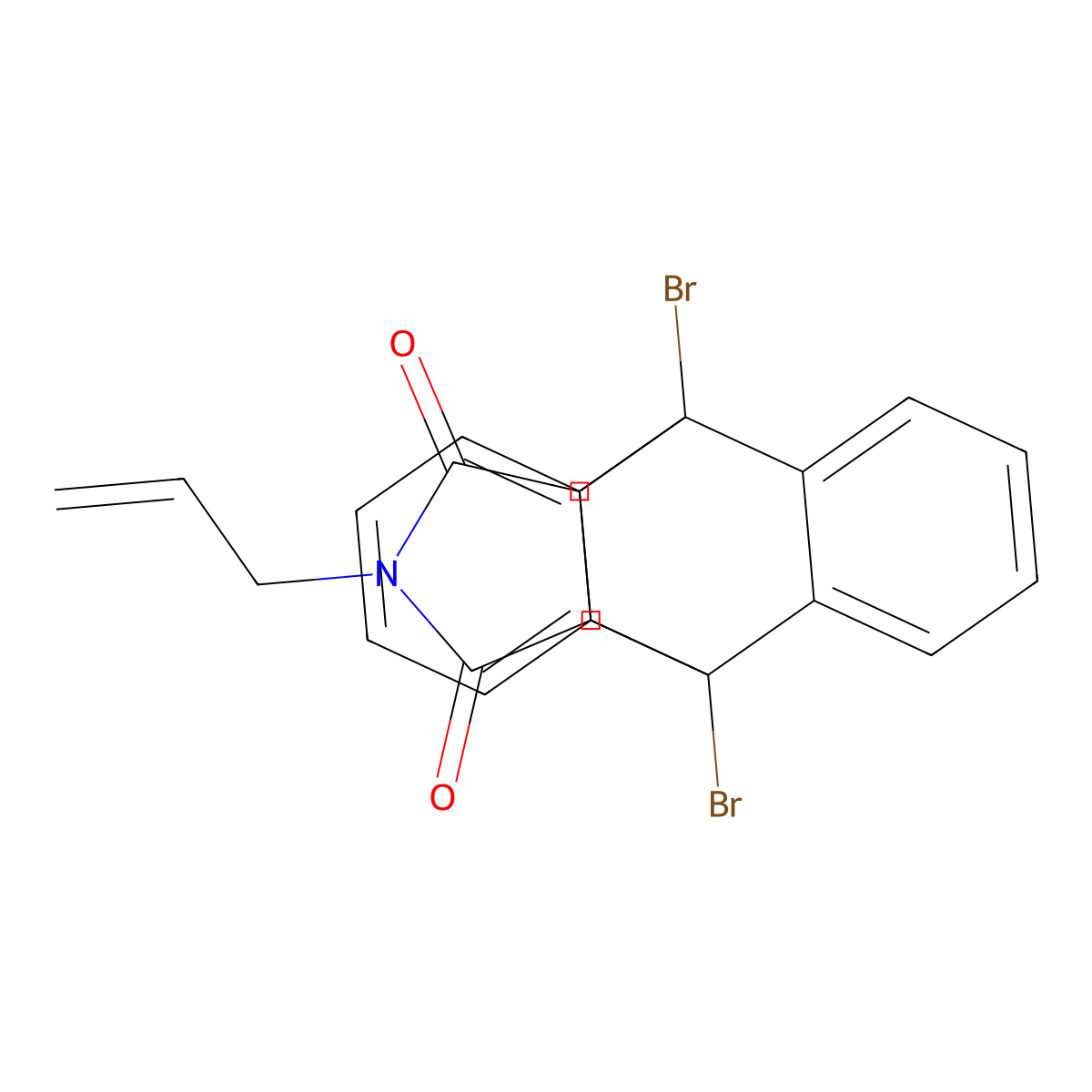 1,8-Dibromo-17-(prop-2-en-1-yl)-17-azapentacyclo[6.6.5.0~2,7~.0~9,14~.0~15,19~]nonadeca-2,4,6,9,11,13-hexaene-16,18-dione (non-preferred name) molecular structure, CAS 311764-68-8