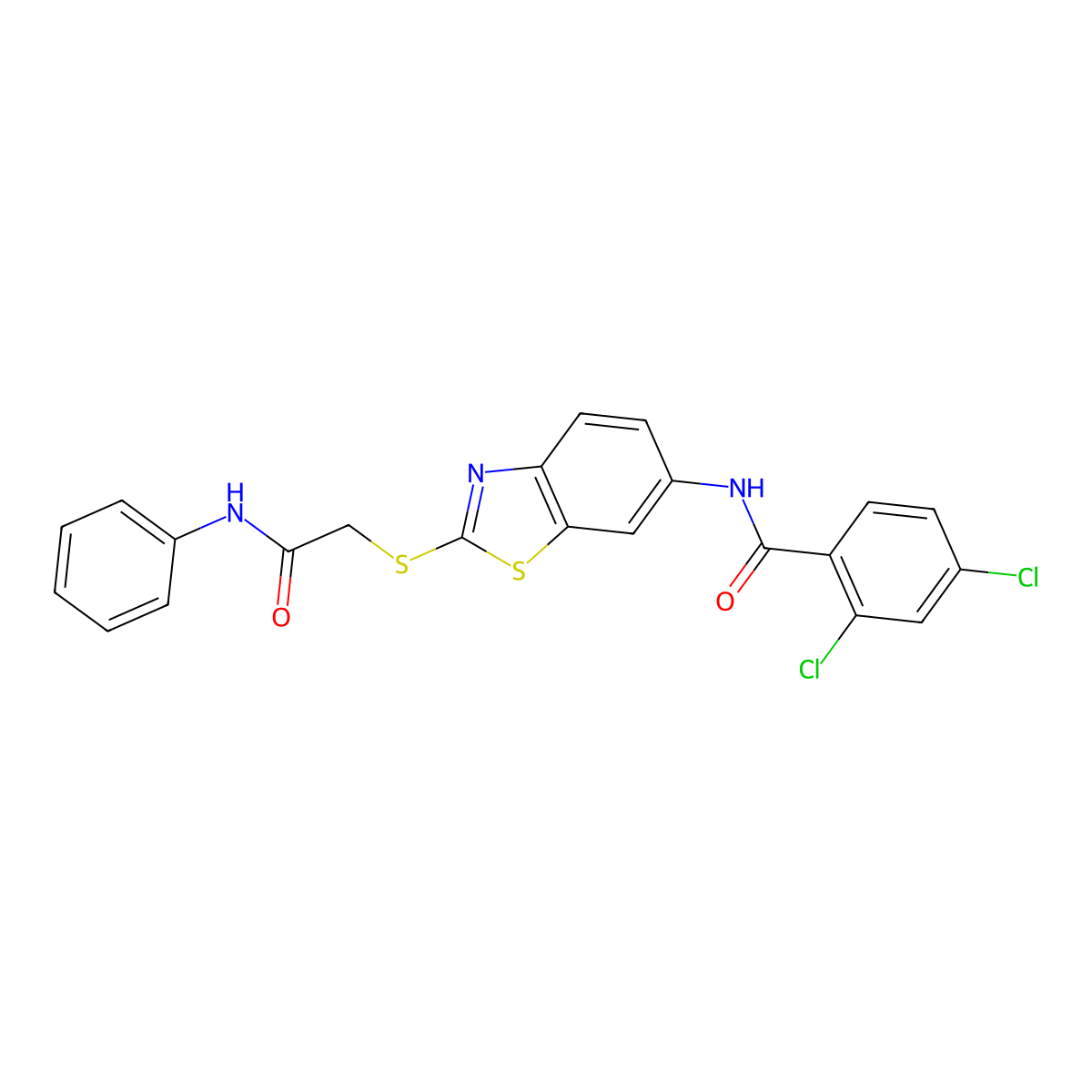 N-[2-(2-anilino-2-oxoethyl)sulfanyl-1,3-benzothiazol-6-yl]-2,4-dichlorobenzamide molecular structure, CAS 311765-13-6