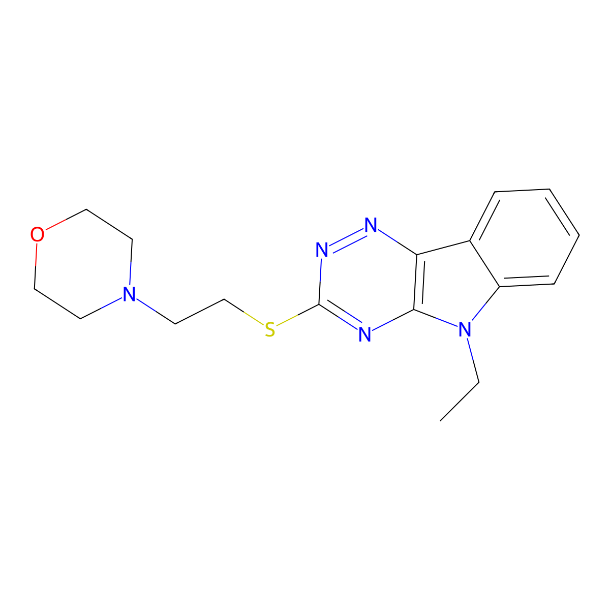 4-[2-[(5-Ethyl-[1,2,4]triazino[5,6-b]indol-3-yl)sulfanyl]ethyl]morpholine molecular structure, CAS 311765-80-7
