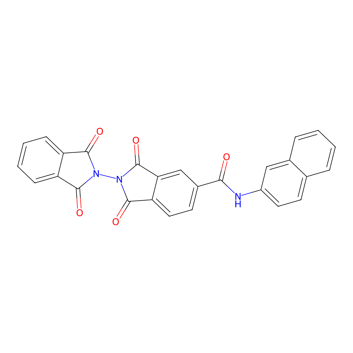 2-(1,3-dioxoisoindol-2-yl)-N-naphthalen-2-yl-1,3-dioxoisoindole-5-carboxamide molecular structure, CAS 311766-25-3
