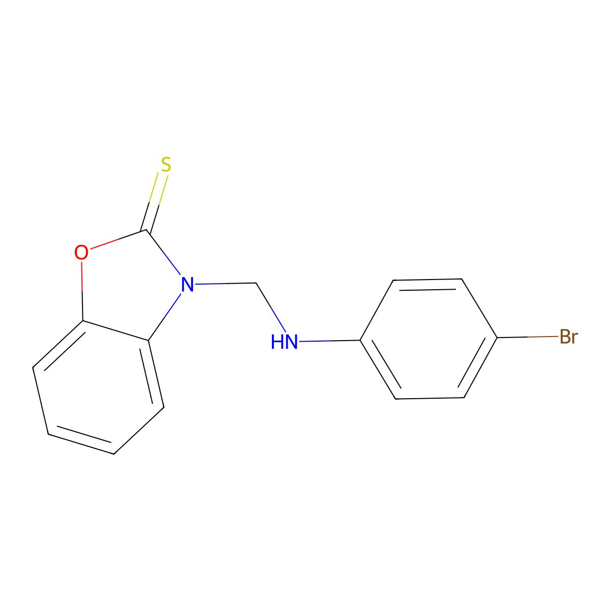 3-[(4-bromoanilino)methyl]-1,3-benzoxazole-2(3H)-thione molecular structure, CAS 311766-70-8