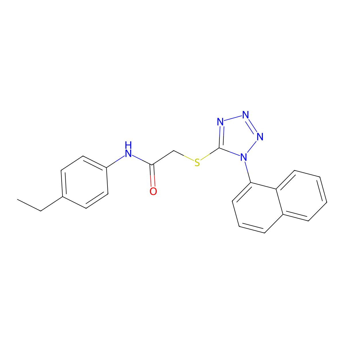 N-(4-ethylphenyl)-2-(1-naphthalen-1-yltetrazol-5-yl)sulfanylacetamide molecular structure, CAS 311766-72-0