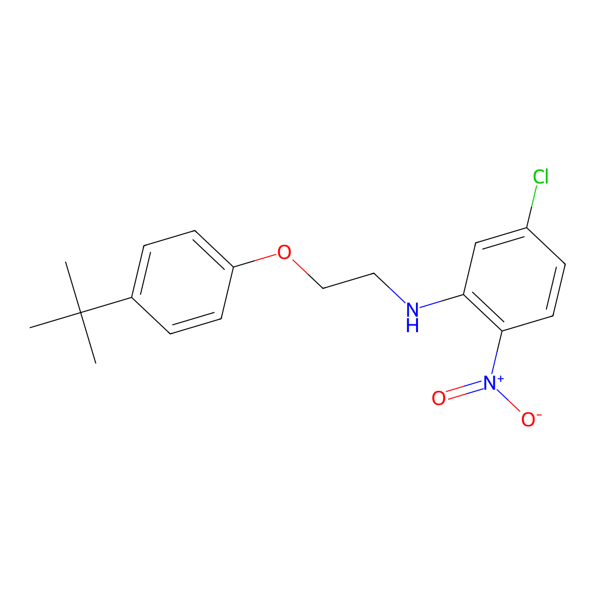 N-[2-(4-tert-butylphenoxy)ethyl]-5-chloro-2-nitroaniline molecular structure, CAS 311766-83-3