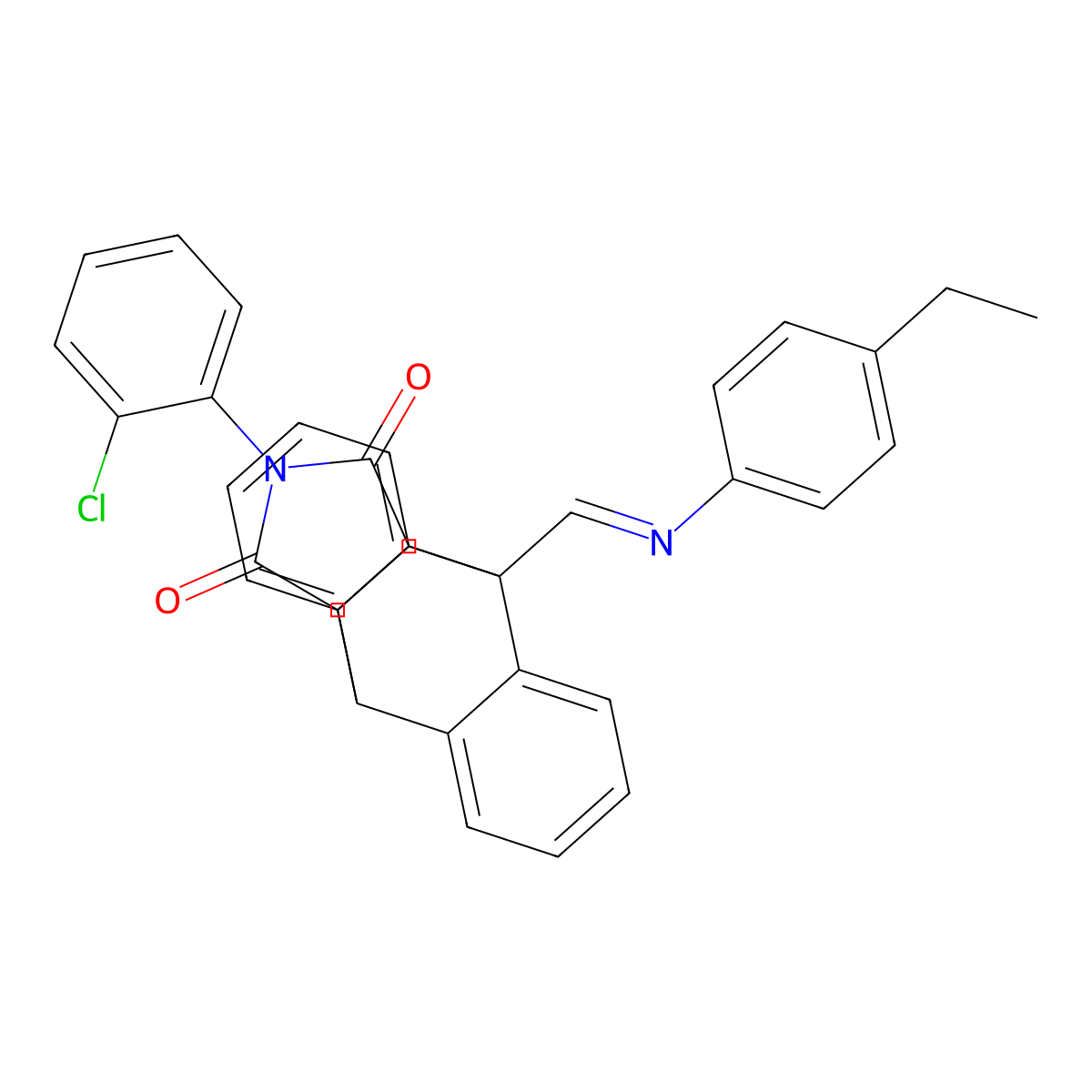 17-(2-chlorophenyl)-1-{(E)-[(4-ethylphenyl)imino]methyl}-17-azapentacyclo[6.6.5.0~2,7~.0~9,14~.0~15,19~]nonadeca-2,4,6,9,11,13-hexaene-16,18-dione molecular structure, CAS 311767-11-0