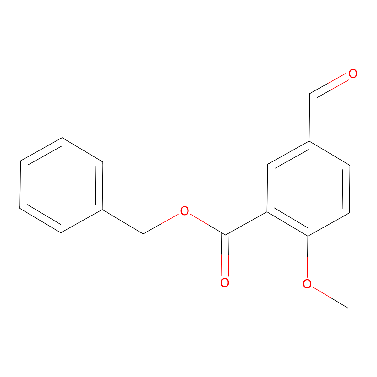 Benzyl 5-formyl-2-methoxybenzoate molecular structure, CAS 311770-86-2