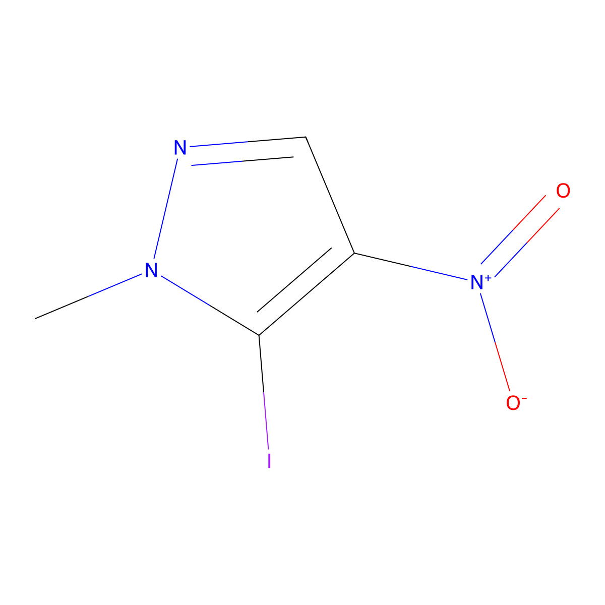 5-iodo-1-methyl-4-nitro-1H-pyrazole molecular structure, CAS 311773-51-0