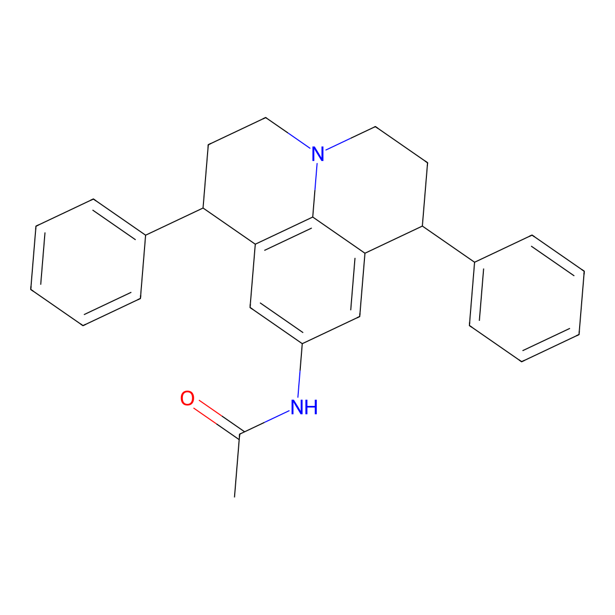 N-(1,7-diphenyl-2,3,6,7-tetrahydro-1H,5H-pyrido[3,2,1-ij]quinolin-9-yl)acetamide molecular structure, CAS 311773-65-6