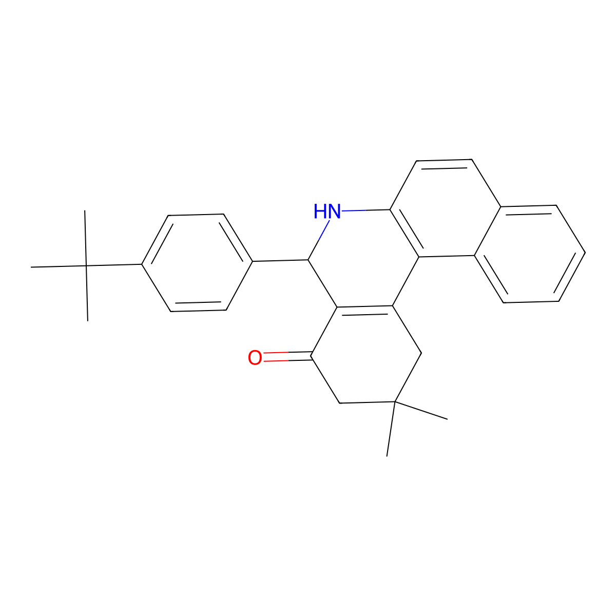 5-(4-tert-butylphenyl)-2,2-dimethyl-2,3,5,6-tetrahydrobenzo[a]phenanthridin-4(1H)-one molecular structure, CAS 311773-97-4
