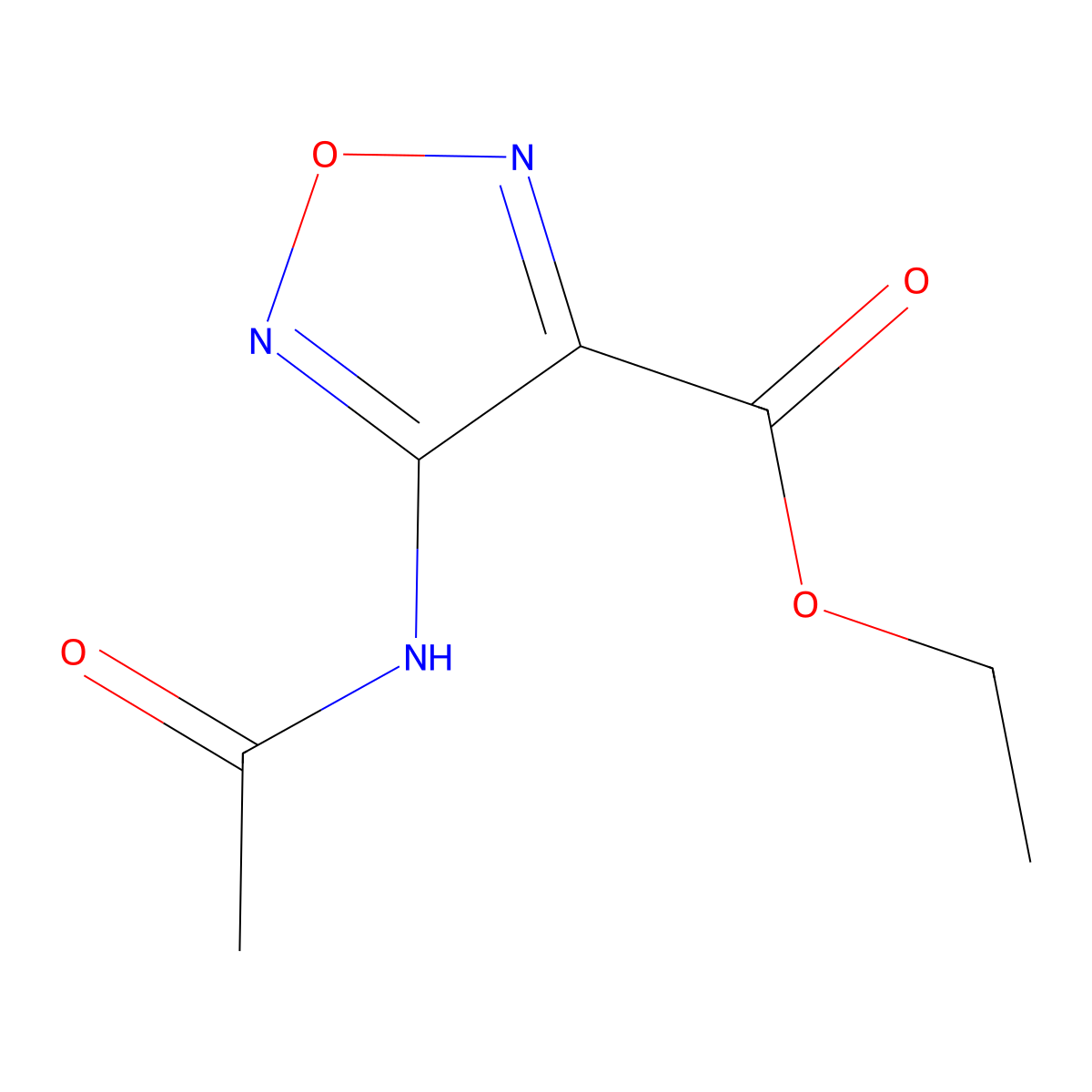 Ethyl 4-acetamido-1,2,5-oxadiazole-3-carboxylate molecular structure, CAS 311774-00-2