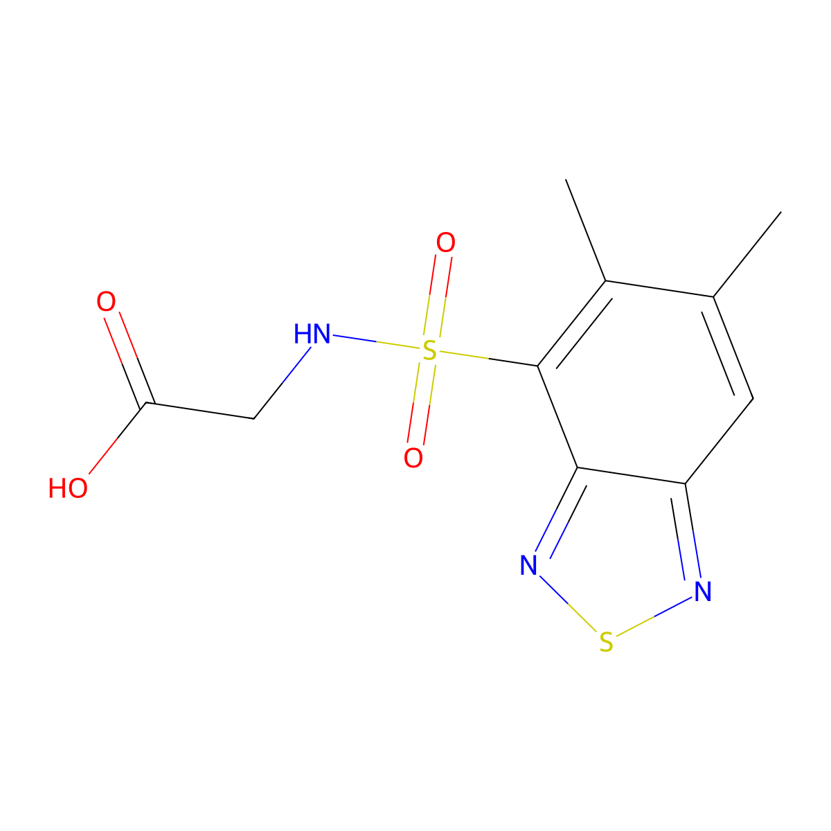 2-[(5,6-Dimethyl-2,1,3-benzothiadiazol-4-yl)sulfonylamino]acetic acid molecular structure, CAS 311774-67-1