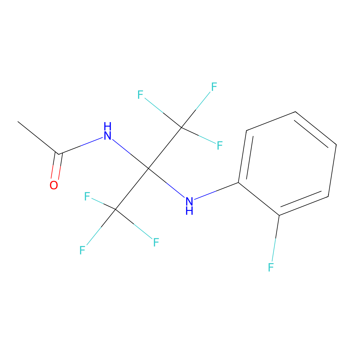 N-[2,2,2-trifluoro-1-(2-fluoroanilino)-1-(trifluoromethyl)ethyl]acetamide molecular structure, CAS 311775-06-1