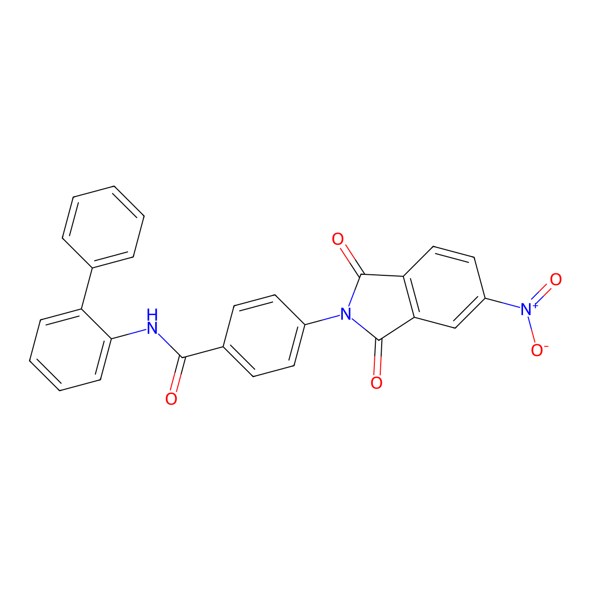 4-(5-nitro-1,3-dioxoisoindol-2-yl)-N-(2-phenylphenyl)benzamide molecular structure, CAS 311775-49-2