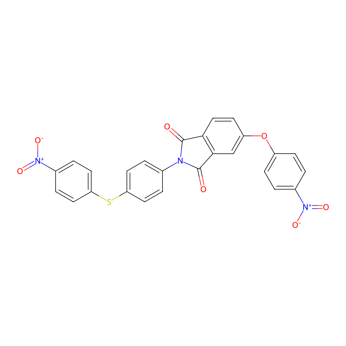 5-(4-Nitrophenoxy)-2-[4-(4-nitrophenyl)sulfanylphenyl]isoindole-1,3-dione molecular structure, CAS 311775-54-9