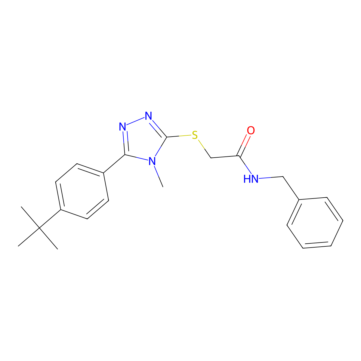 N-benzyl-2-{[5-(4-tert-butylphenyl)-4-methyl-4H-1,2,4-triazol-3-yl]sulfanyl}acetamide molecular structure, CAS 311775-79-8