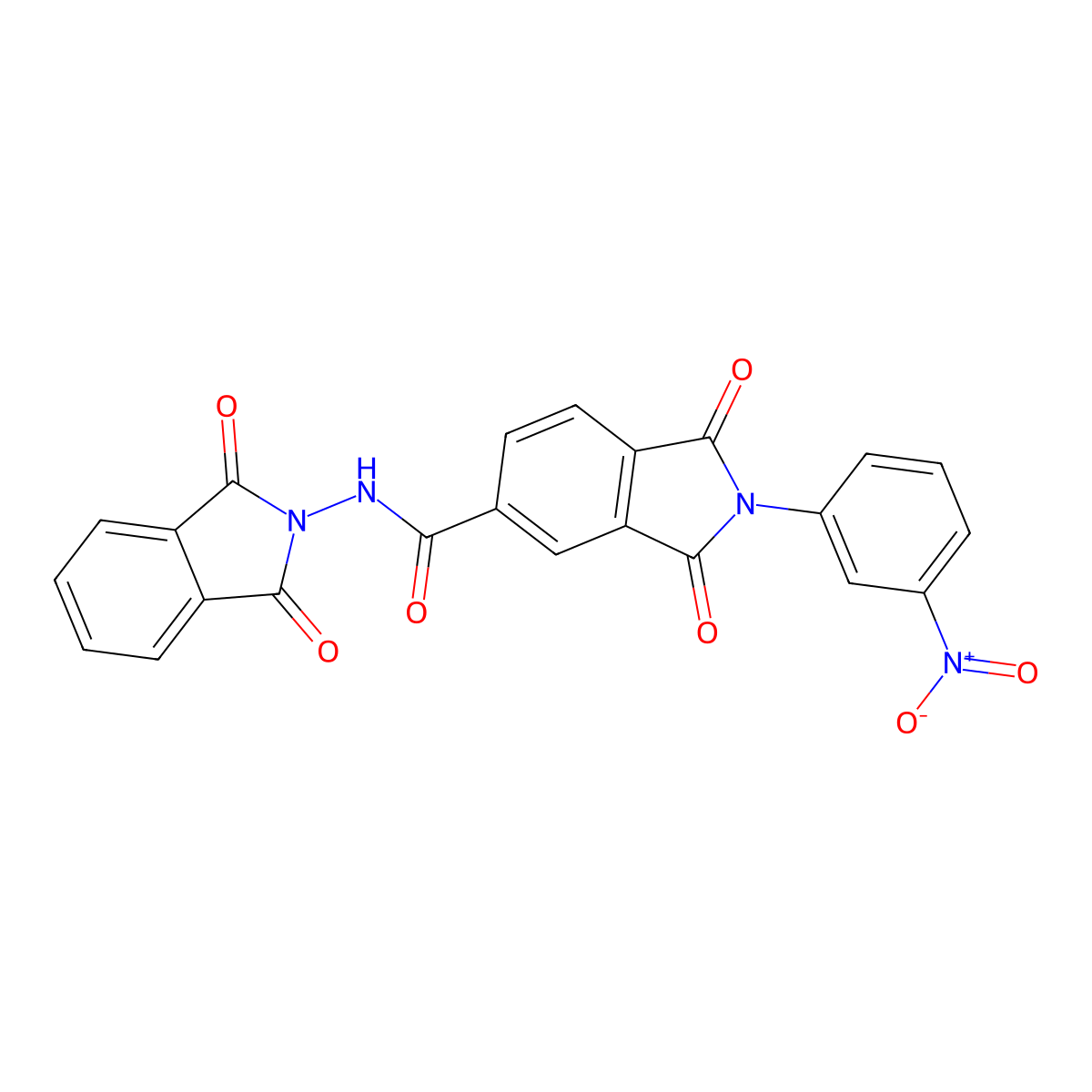 N-(1,3-dioxoisoindol-2-yl)-2-(3-nitrophenyl)-1,3-dioxoisoindole-5-carboxamide molecular structure, CAS 311775-82-3