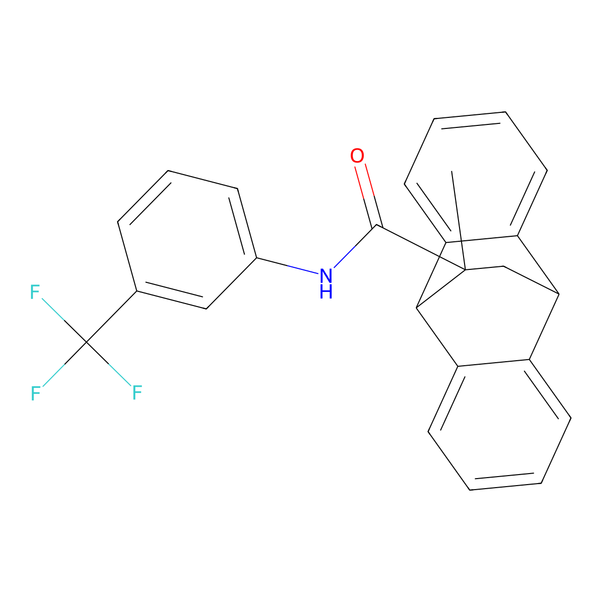 15-methyl-N-[3-(trifluoromethyl)phenyl]tetracyclo[6.6.2.0~2,7~.0~9,14~]hexadeca-2,4,6,9,11,13-hexaene-15-carboxamide molecular structure, CAS 311776-14-4