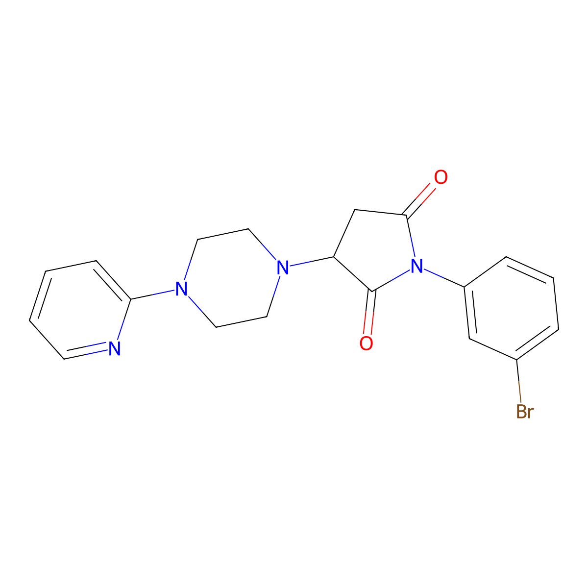 1-(3-Bromophenyl)-3-(4-pyridin-2-ylpiperazin-1-yl)pyrrolidine-2,5-dione molecular structure, CAS 311776-49-5