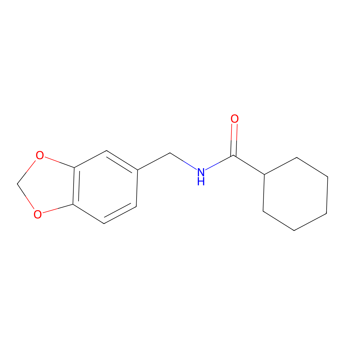 N-(1,3-benzodioxol-5-ylmethyl)cyclohexanecarboxamide molecular structure, CAS 311776-99-5