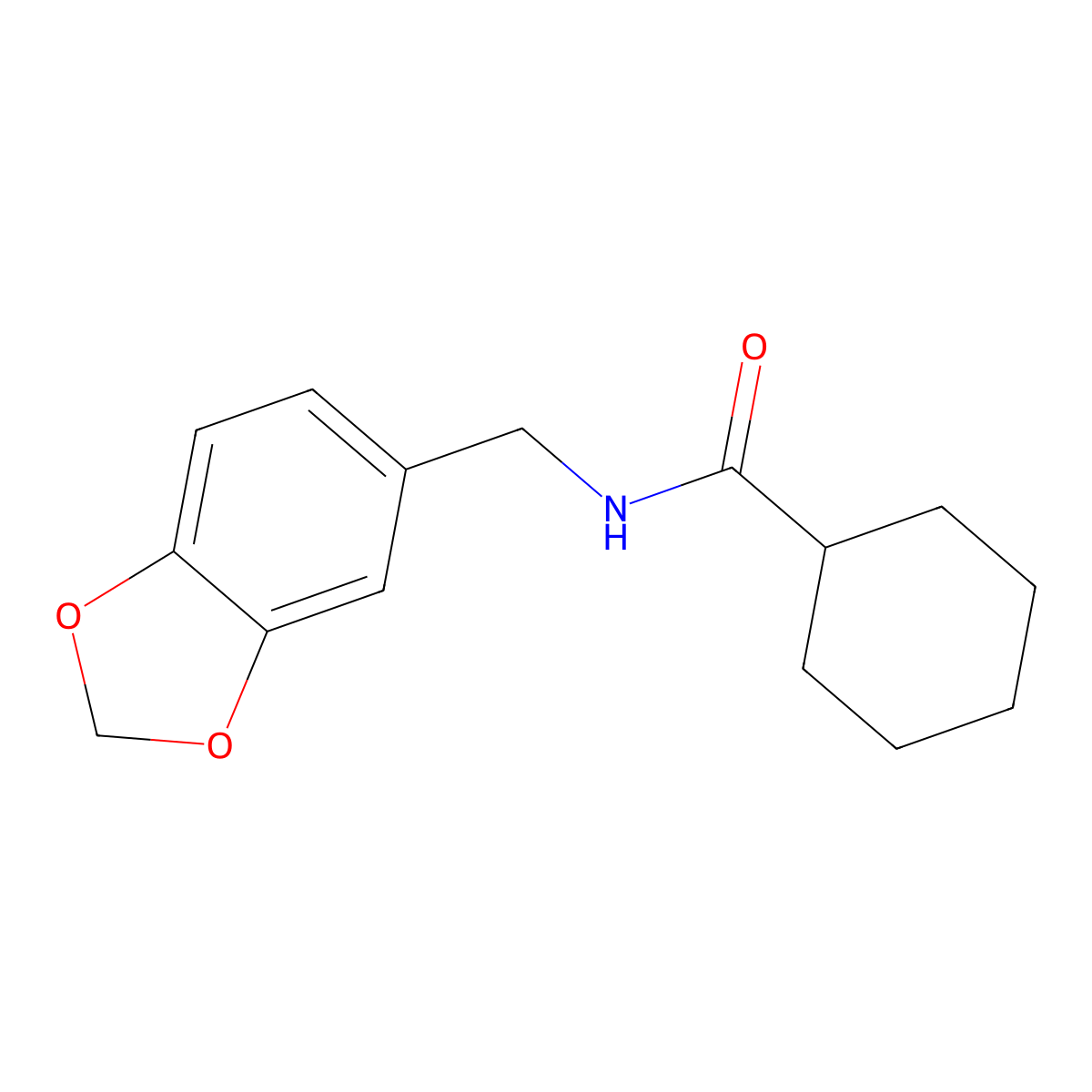 N-(1,3-benzodioxol-5-ylmethyl)cyclohexanecarboxamide molecular structure, CAS 311776-99-5