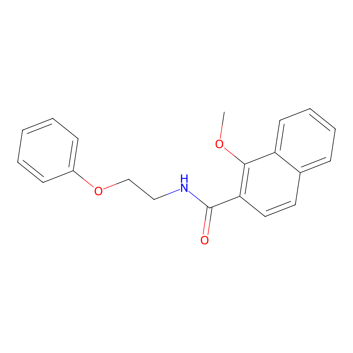1-methoxy-N-(2-phenoxyethyl)naphthalene-2-carboxamide molecular structure, CAS 311777-01-2