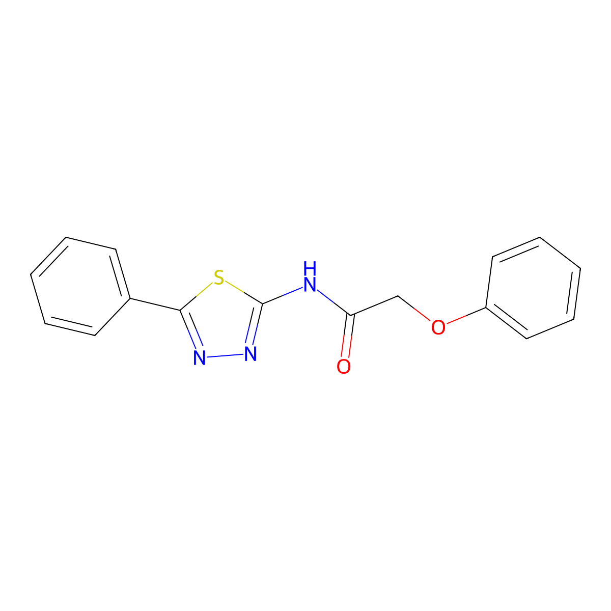 2-phenoxy-N-(5-phenyl-1,3,4-thiadiazol-2-yl)acetamide molecular structure, CAS 311777-43-2