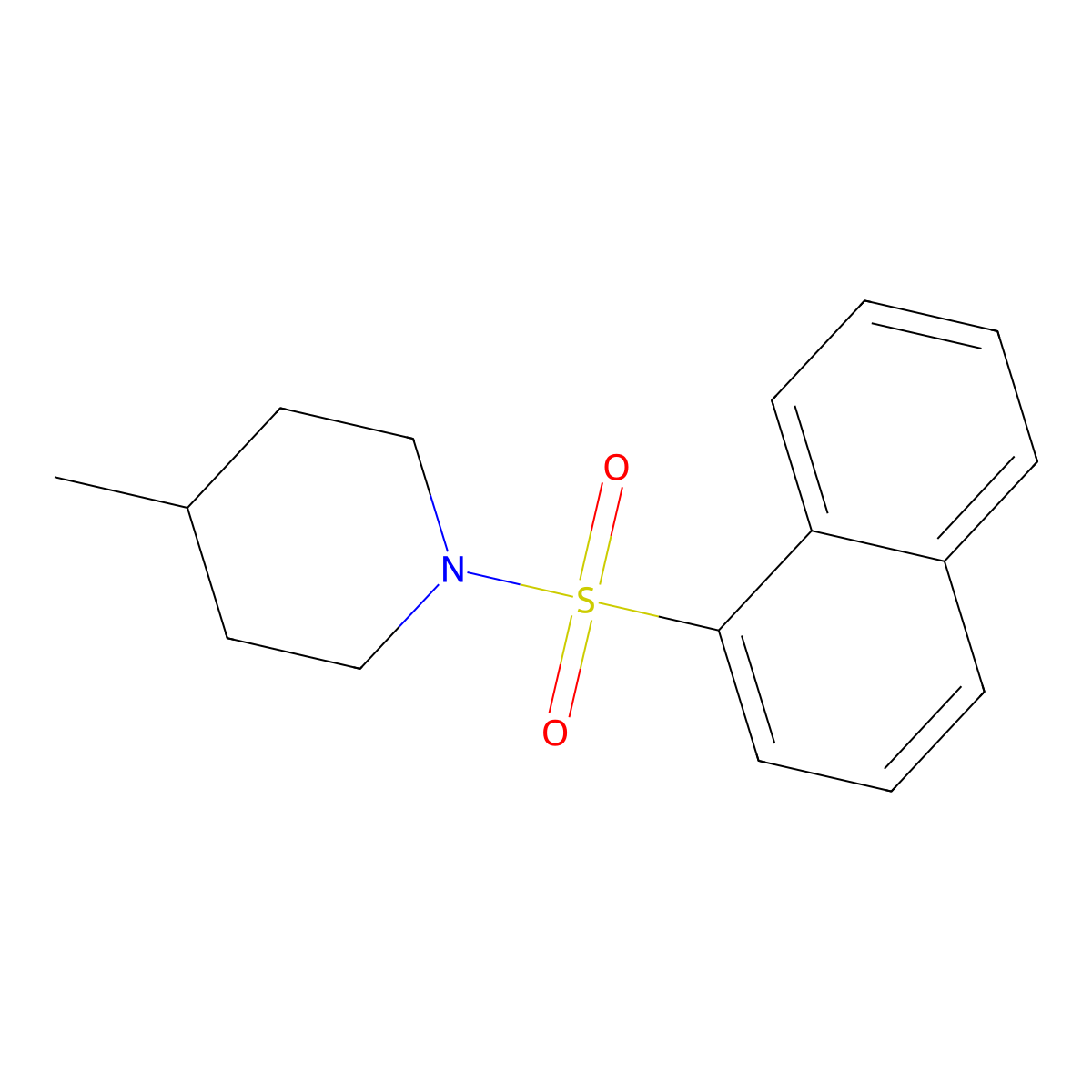 4-Methyl-1-naphthalen-1-ylsulfonylpiperidine molecular structure, CAS 311777-71-6