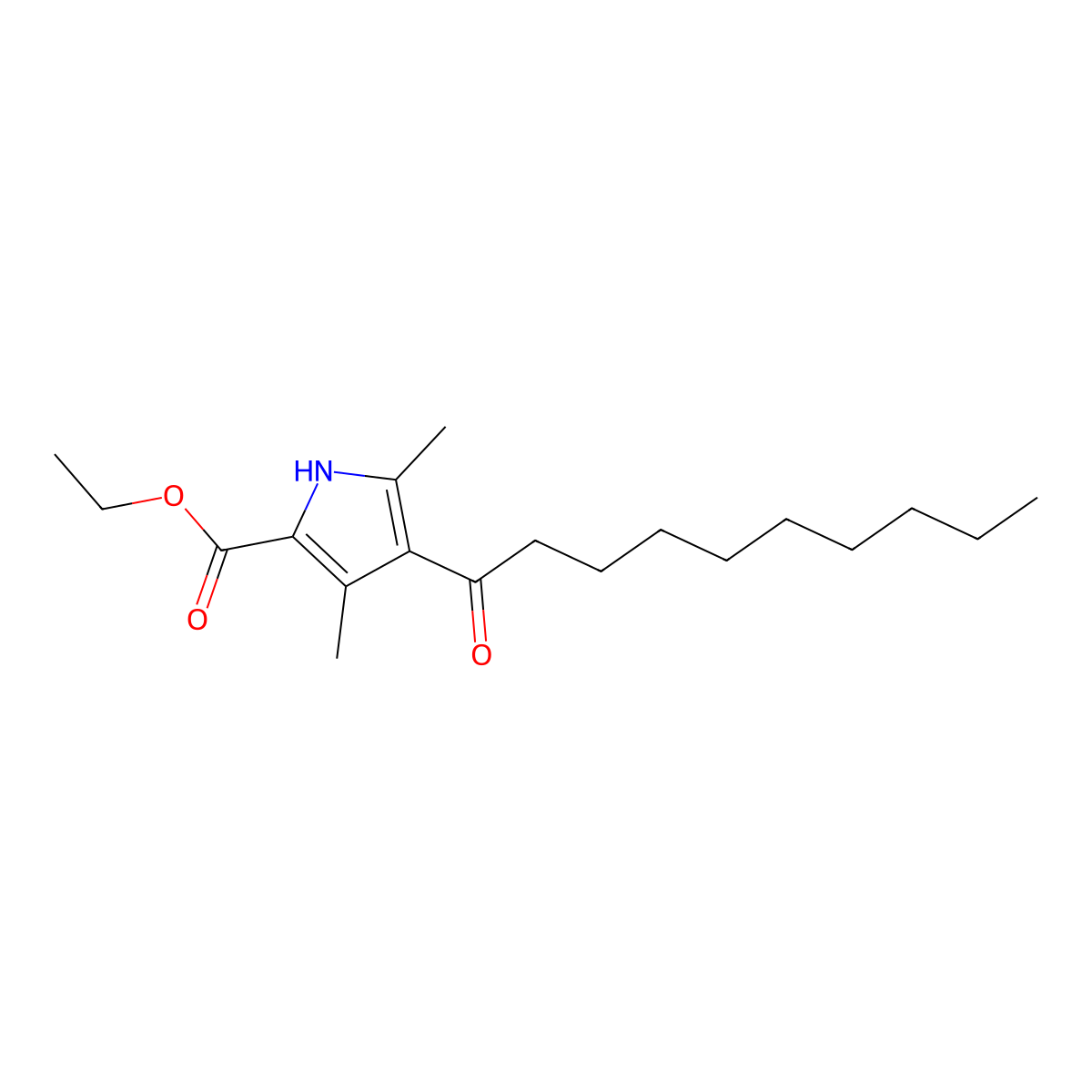 ethyl 4-decanoyl-3,5-dimethyl-1H-pyrrole-2-carboxylate molecular structure, CAS 311777-79-4