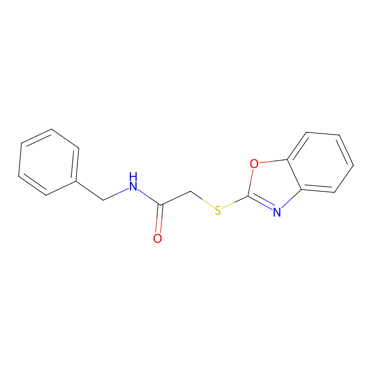 2-(1,3-benzoxazol-2-ylsulfanyl)-N-benzylacetamide molecular structure, CAS 311777-95-4