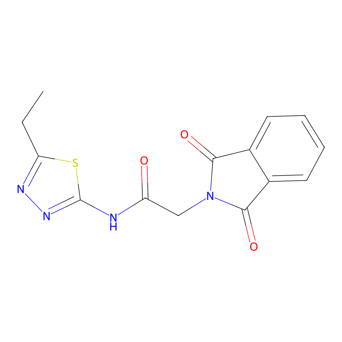 2-(1,3-dioxoisoindol-2-yl)-N-(5-ethyl-1,3,4-thiadiazol-2-yl)acetamide molecular structure, CAS 311780-87-7