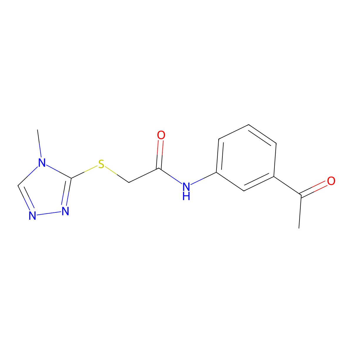 N-(3-acetylphenyl)-2-[(4-methyl-1,2,4-triazol-3-yl)sulfanyl]acetamide molecular structure, CAS 311780-99-1