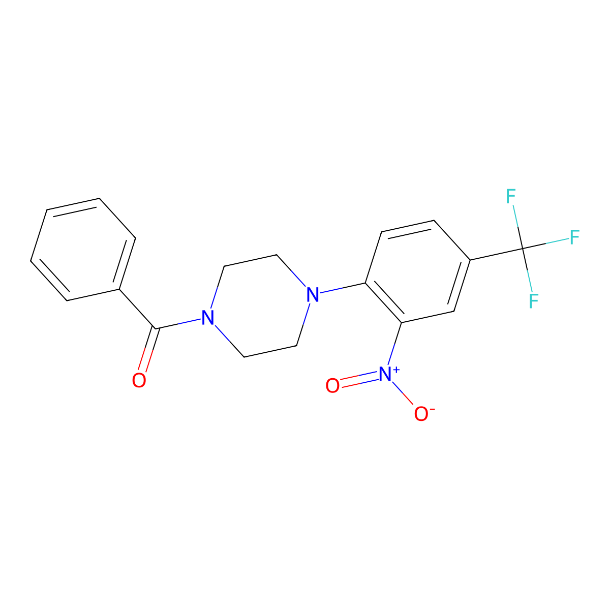 [4-[2-Nitro-4-(trifluoromethyl)phenyl]piperazin-1-yl]-phenylmethanone molecular structure, CAS 311781-30-3
