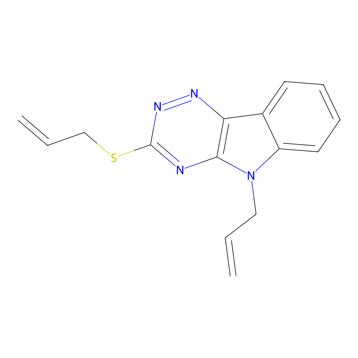 5-Prop-2-enyl-3-prop-2-enylsulfanyl-[1,2,4]triazino[5,6-b]indole molecular structure, CAS 311782-24-8