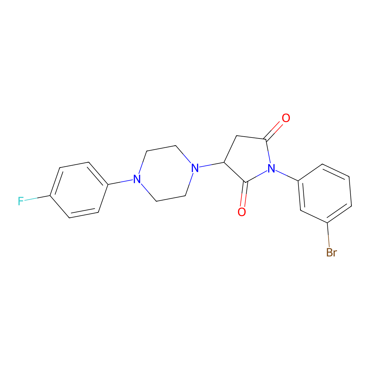 1-(3-Bromophenyl)-3-[4-(4-fluorophenyl)piperazin-1-yl]pyrrolidine-2,5-dione molecular structure, CAS 311782-84-0