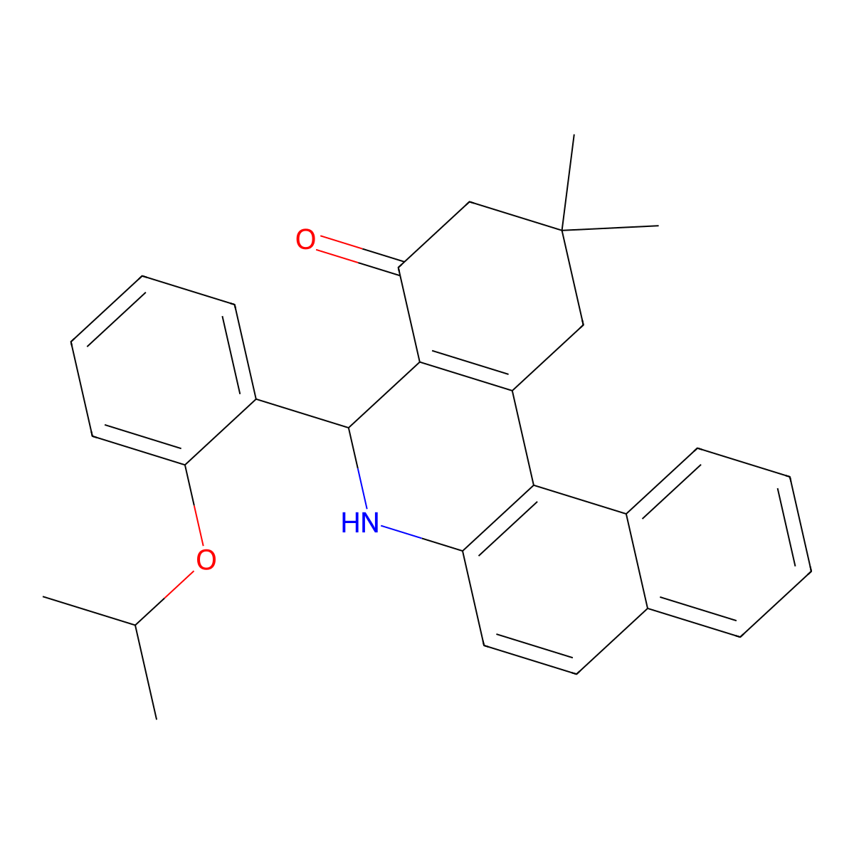 5-(2-isopropoxyphenyl)-2,2-dimethyl-2,3,5,6-tetrahydrobenzo[a]phenanthridin-4(1H)-one molecular structure, CAS 311783-24-1
