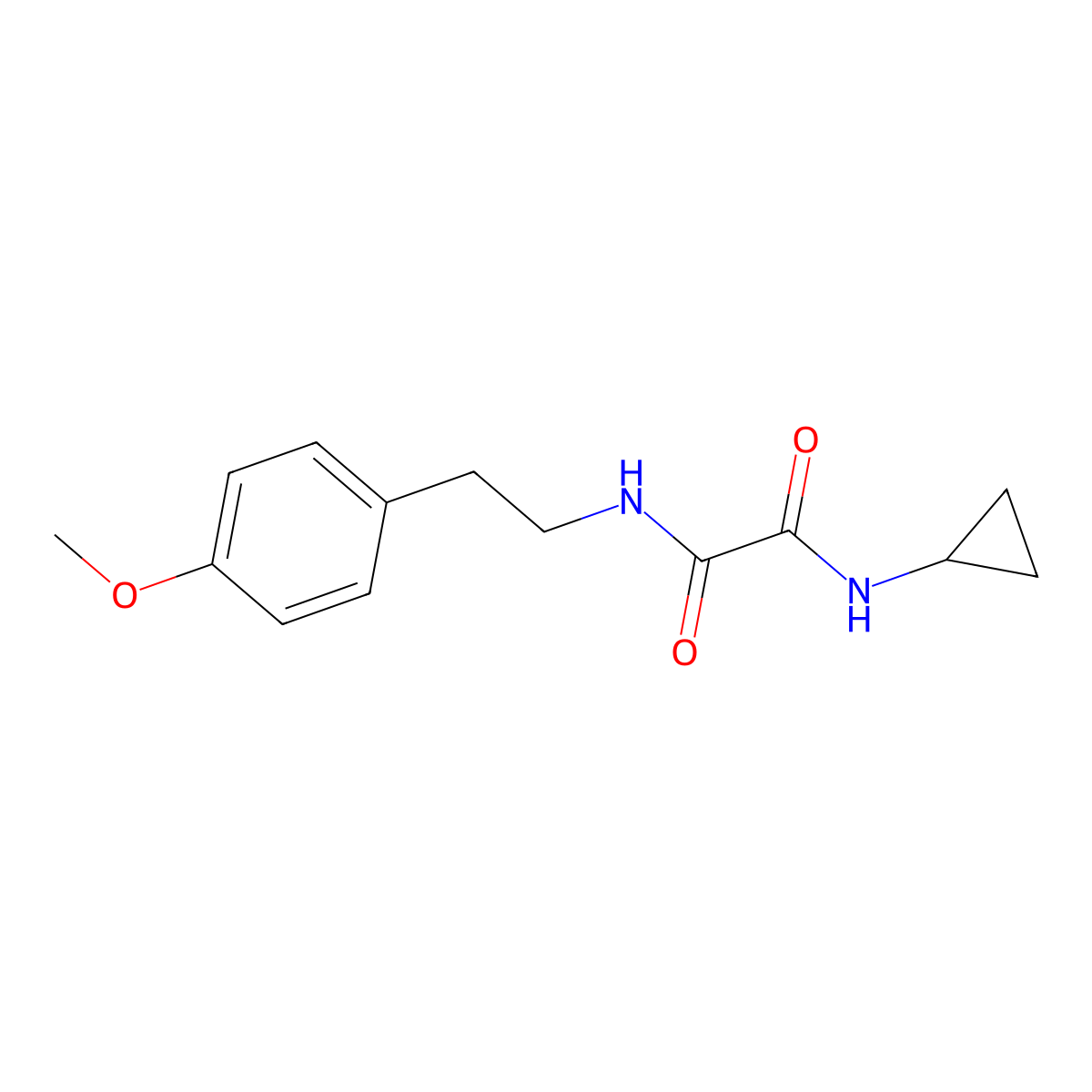 N'-cyclopropyl-N-[2-(4-methoxyphenyl)ethyl]oxamide molecular structure, CAS 311784-23-3