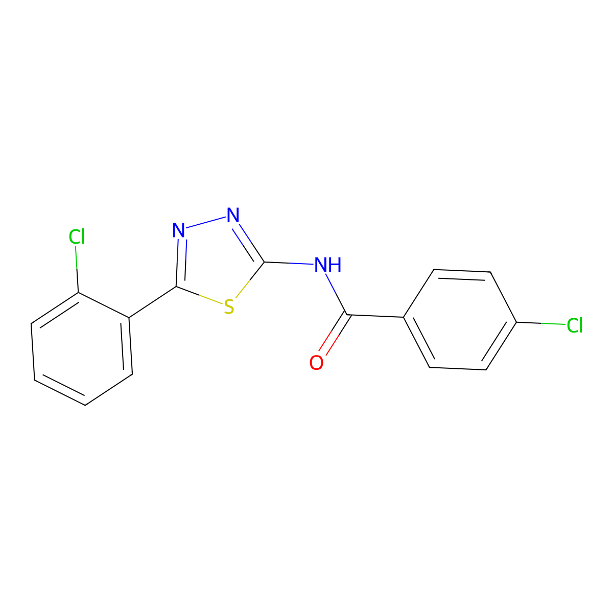 4-chloro-N-[5-(2-chlorophenyl)-1,3,4-thiadiazol-2-yl]benzamide molecular structure, CAS 311784-64-2