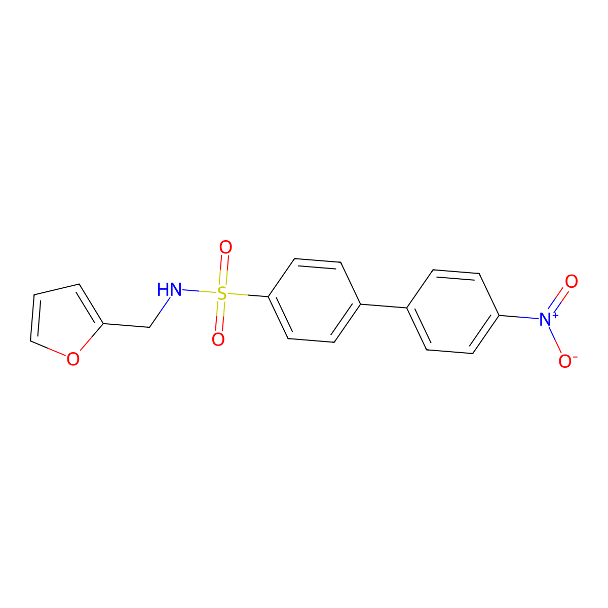 4'-Nitro-biphenyl-4-sulfonic acid (furan-2-ylmethyl)-amide molecular structure, CAS 311784-71-1