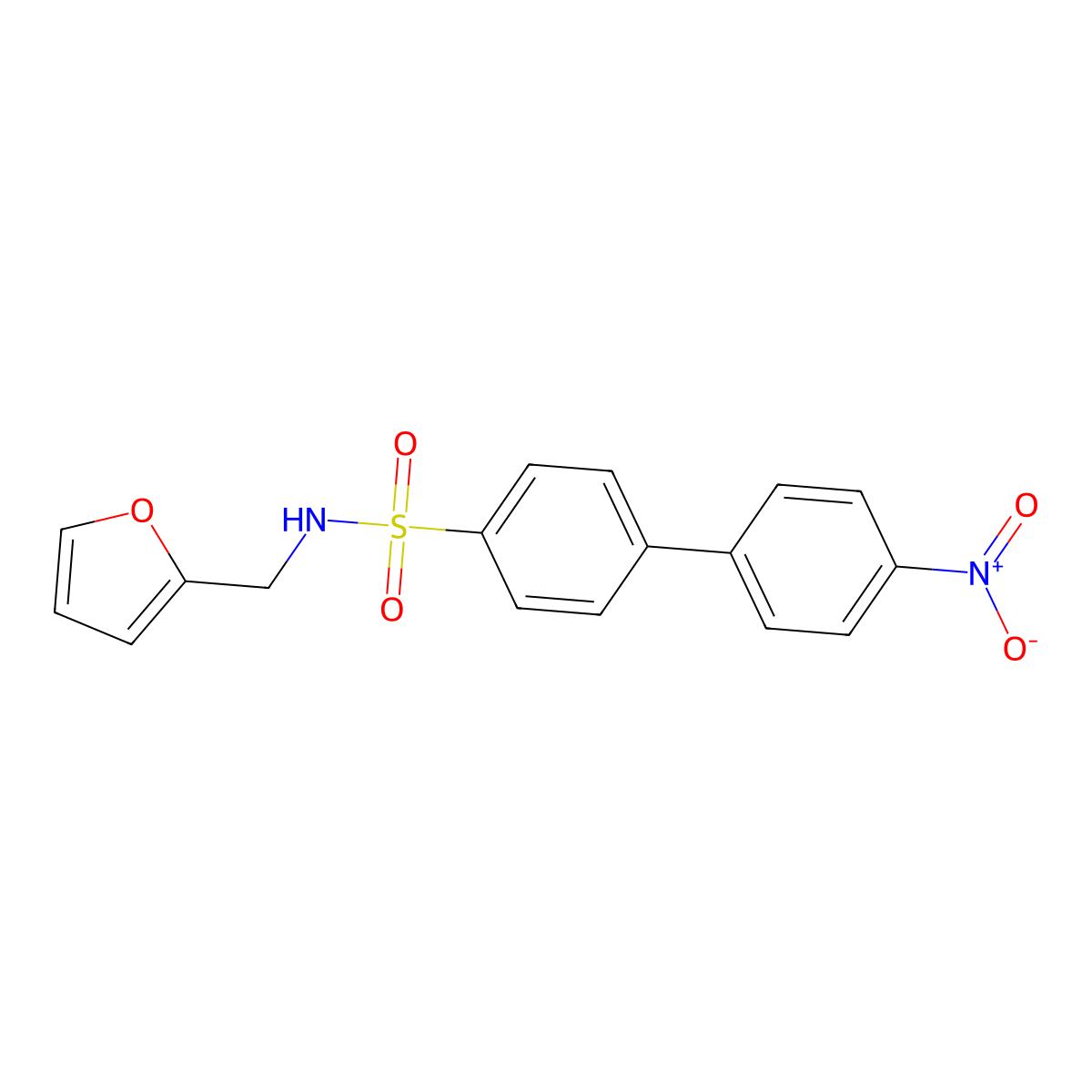 4'-Nitro-biphenyl-4-sulfonic acid (furan-2-ylmethyl)-amide molecular structure, CAS 311784-71-1