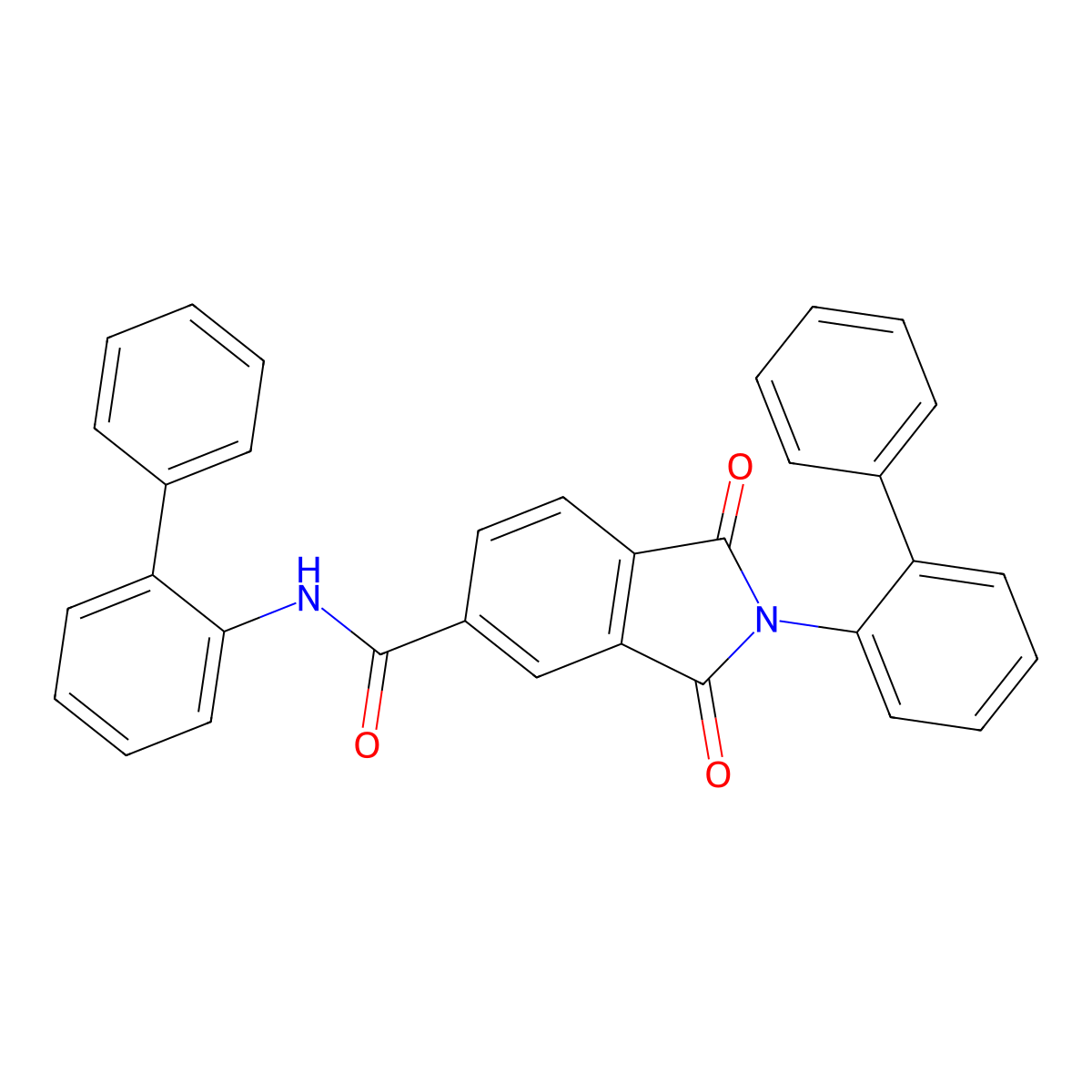 1,3-dioxo-N,2-bis(2-phenylphenyl)isoindole-5-carboxamide molecular structure, CAS 311784-86-8