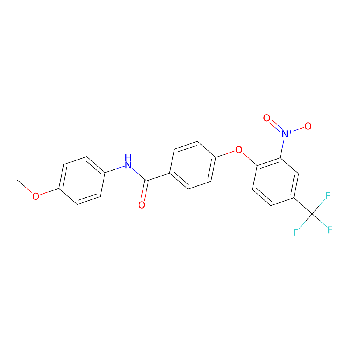N-(4-methoxyphenyl)-4-[2-nitro-4-(trifluoromethyl)phenoxy]benzamide molecular structure, CAS 311785-25-8