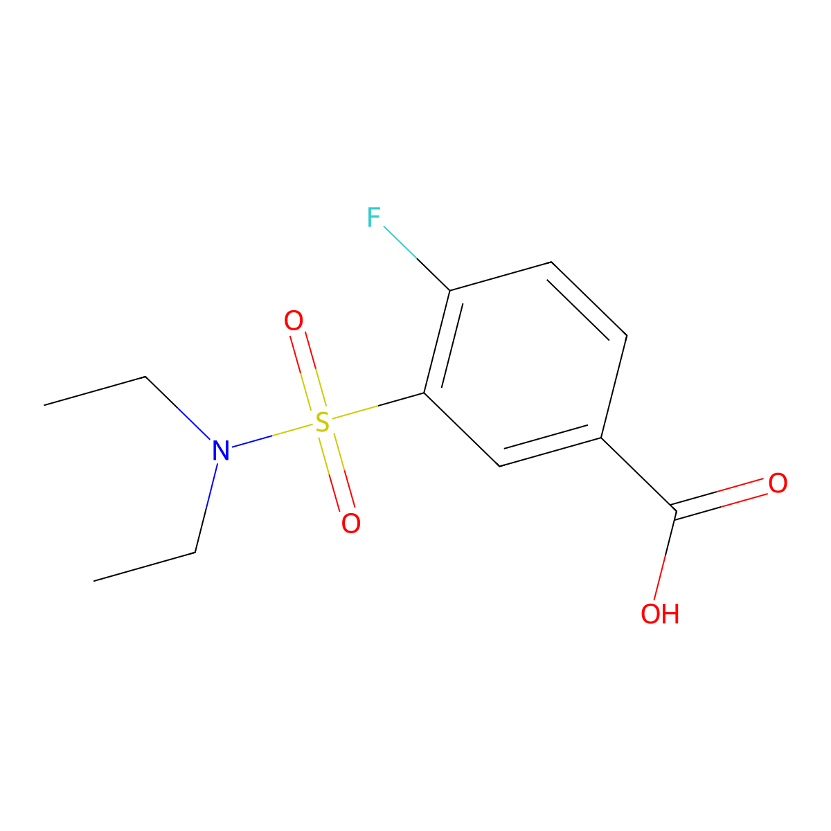 3-(Diethylsulfamoyl)-4-fluorobenzoic acid molecular structure, CAS 311785-50-9