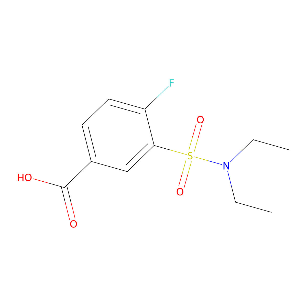 3-(Diethylsulfamoyl)-4-fluorobenzoic acid molecular structure, CAS 311785-50-9