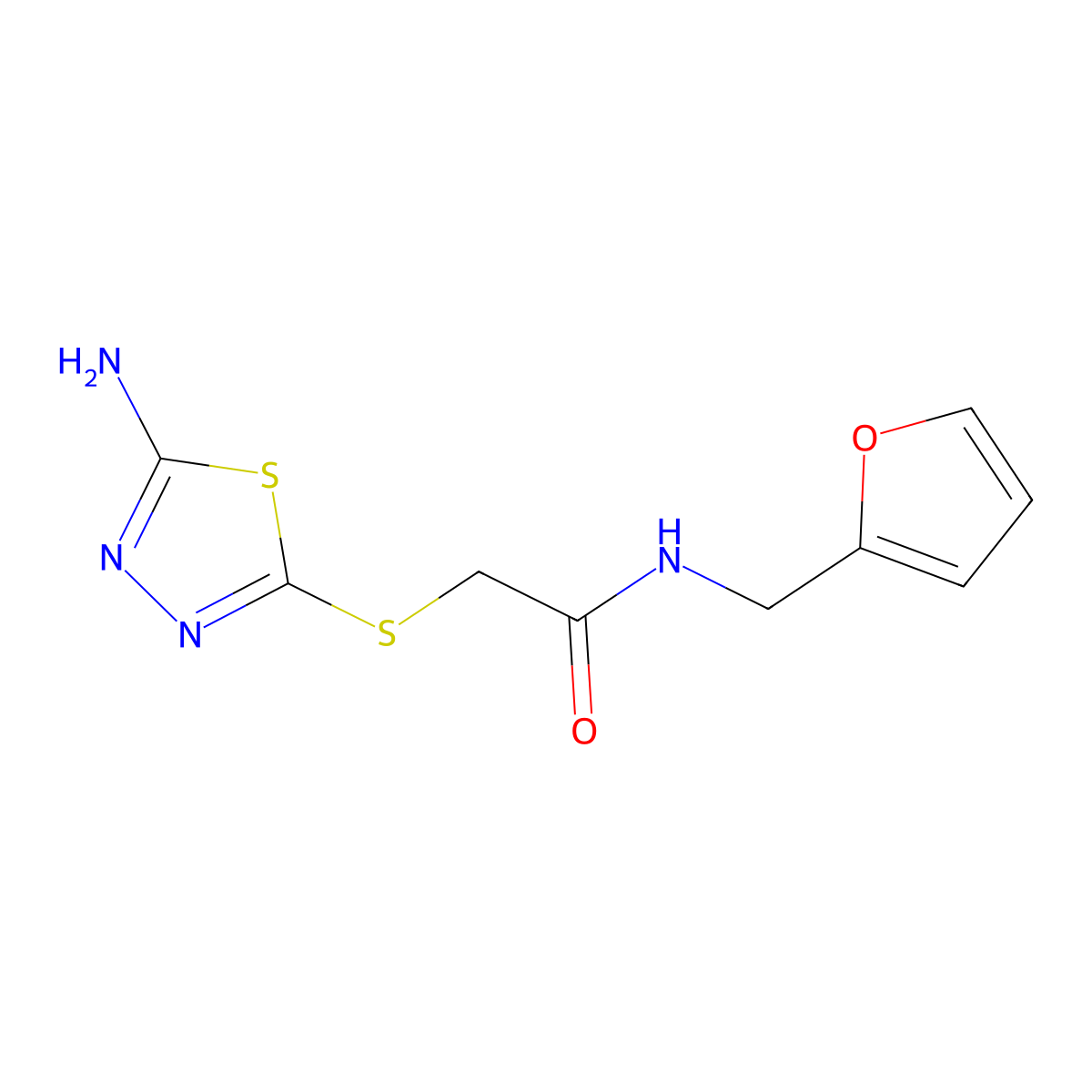 2-[(5-amino-1,3,4-thiadiazol-2-yl)sulfanyl]-N-(furan-2-ylmethyl)acetamide molecular structure, CAS 311785-69-0