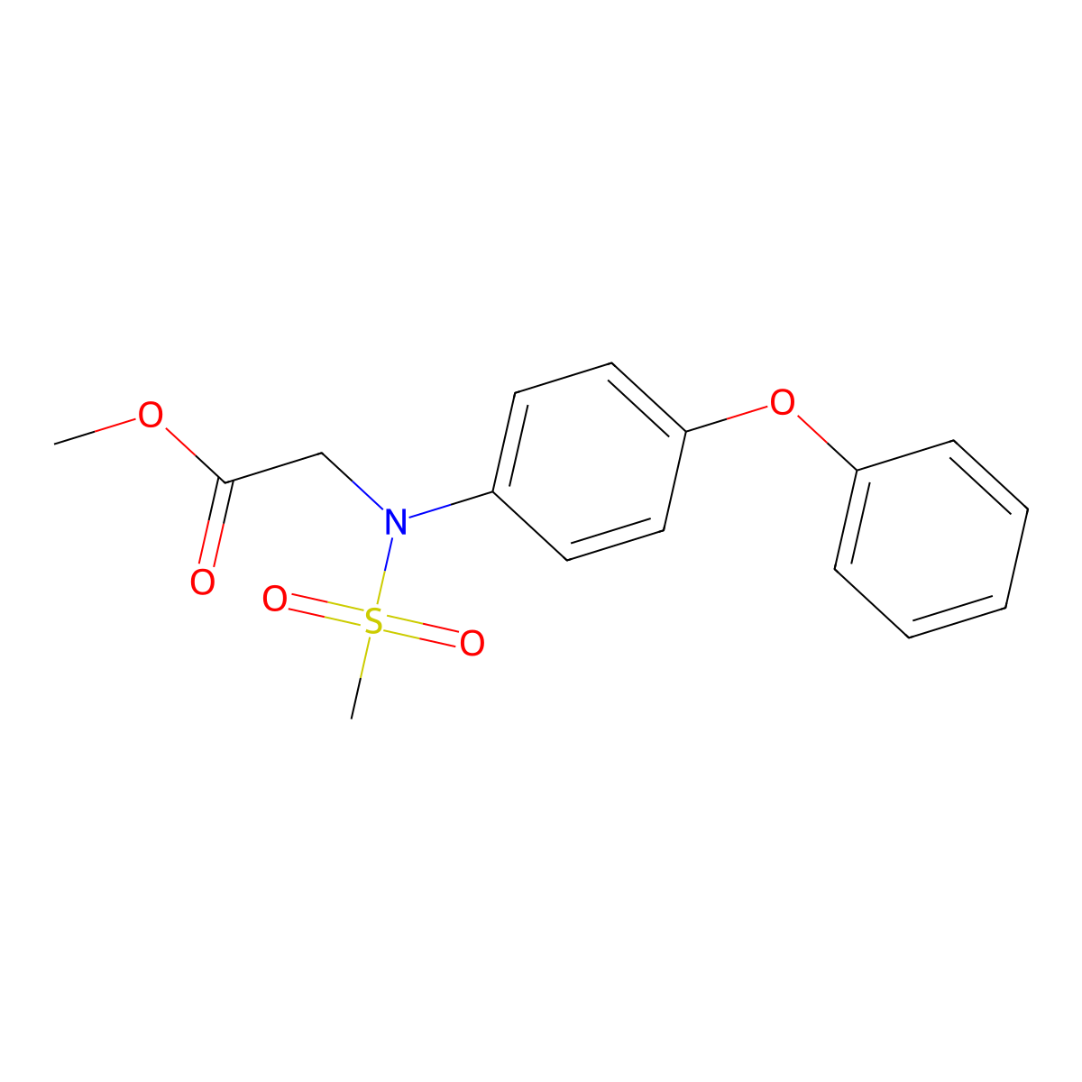 methyl N-(methylsulfonyl)-N-(4-phenoxyphenyl)glycinate molecular structure, CAS 311785-70-3