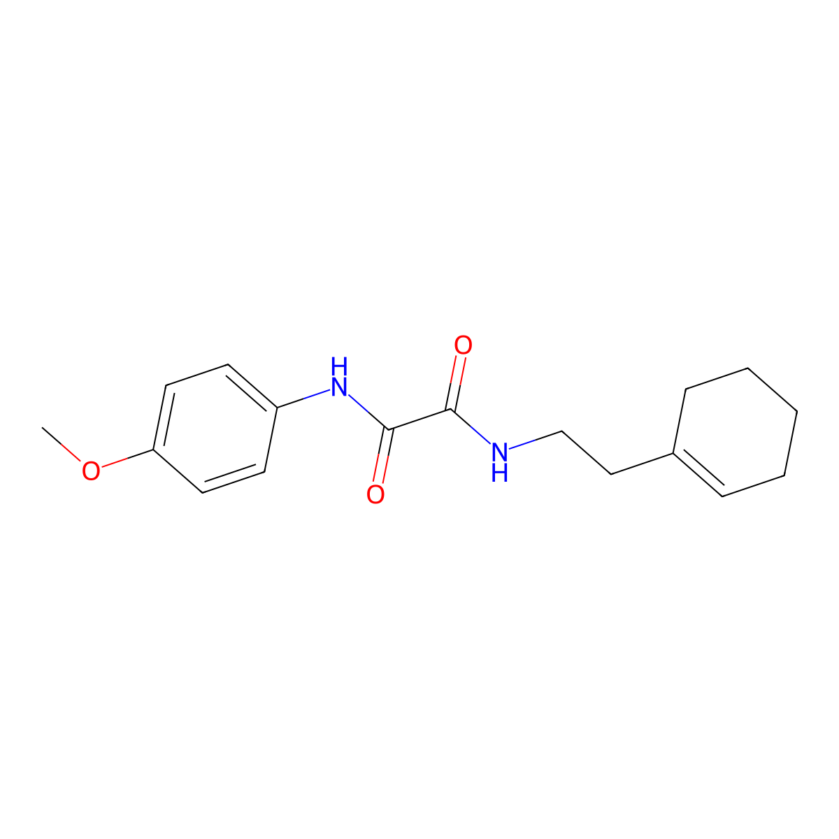 N-[2-(cyclohexen-1-yl)ethyl]-N'-(4-methoxyphenyl)oxamide molecular structure, CAS 311786-13-7