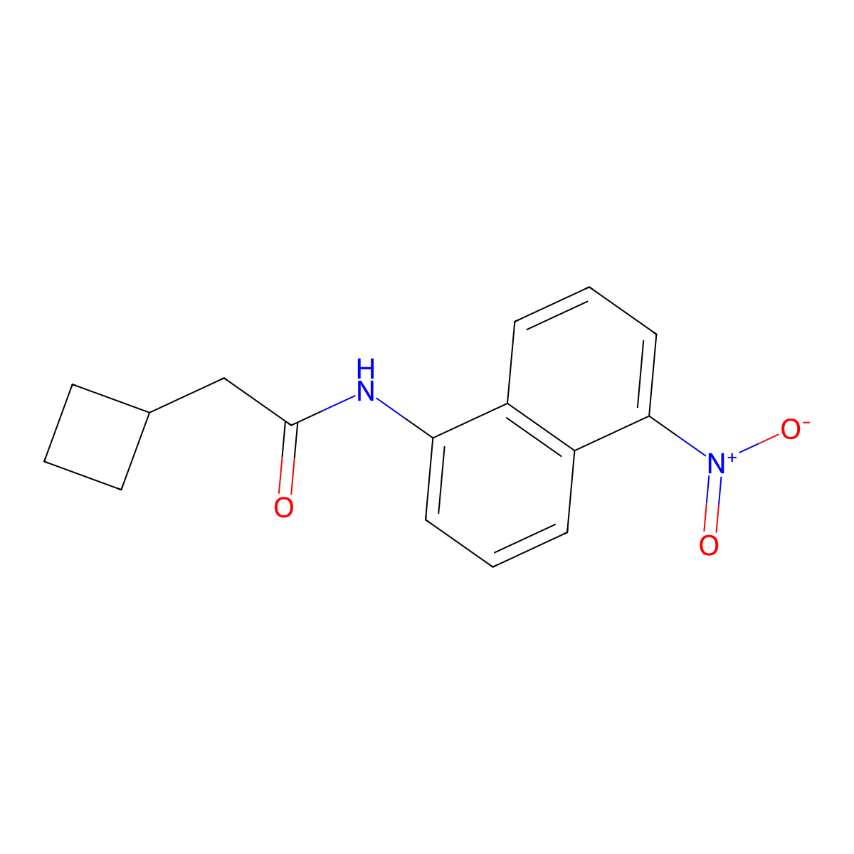 2-cyclobutyl-N-(5-nitronaphthalen-1-yl)acetamide molecular structure, CAS 311786-98-8