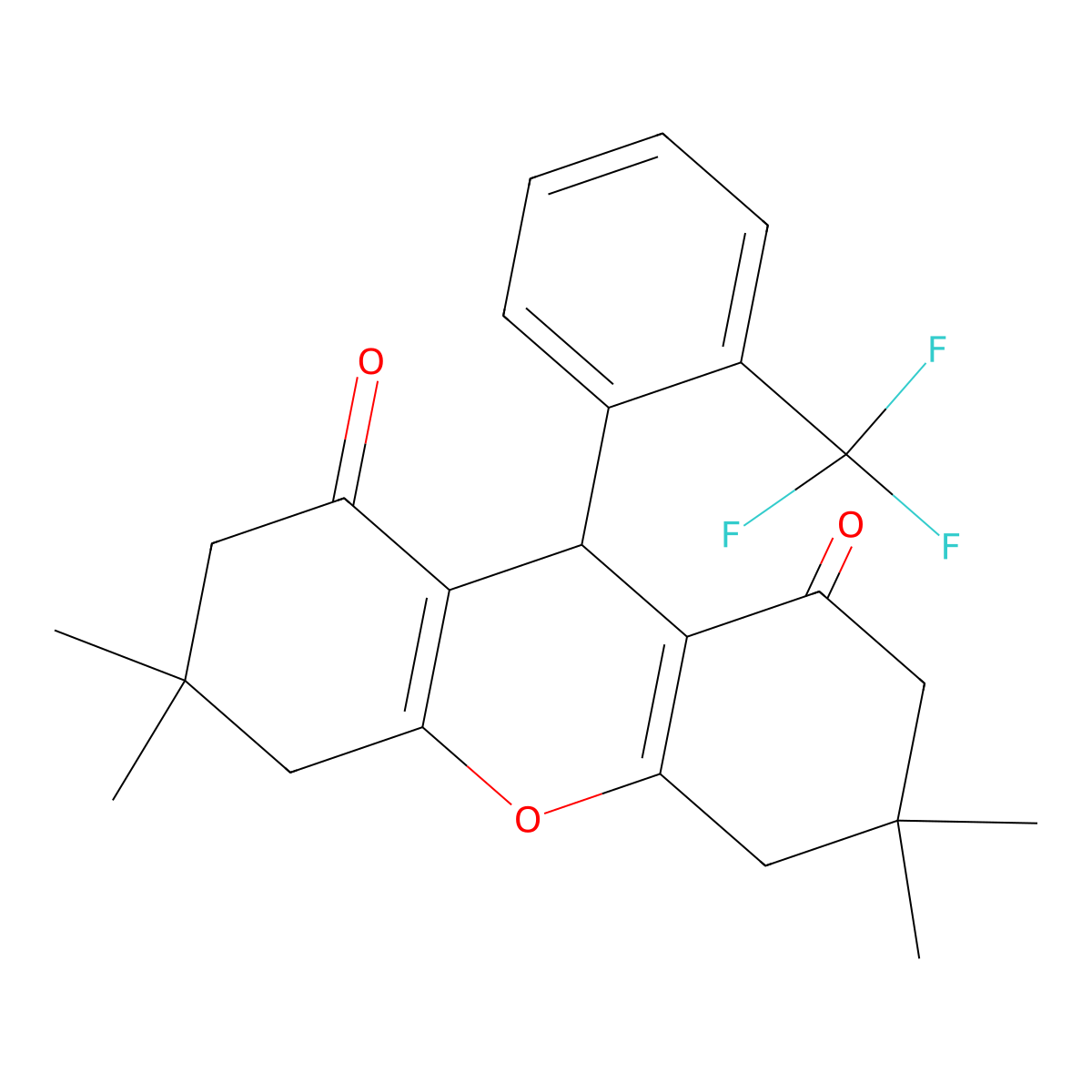 3,3,6,6-tetramethyl-9-[2-(trifluoromethyl)phenyl]-3,4,5,6,7,9-hexahydro-1H-xanthene-1,8(2H)-dione molecular structure, CAS 311787-08-3